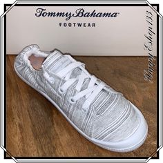 Tommy Bahama Women’s Gray Stripe Lace Slip On Sneaker Nib Nwt Bundle To Save Check Out Many Other Bags Totes Satchels Backpacks Weekenders Wallets Wristlets Crossbody Purses Cosmetic Cases Iphone Cases Earrings Necklaces Rings Beach Towels Bath Hand Towels Washcloths Towel Sets Shoes Boots Booties Lace Up Slip On Slippers Socks Sandals Shorts Pants Tights Leggings Pjs Joggers Loungers Tees Tanks Blouses Pillows Mats Rugs Jackets Windbreakers Swimsuits Goggles Hats Throw Blankets Comforters Sport White Casual Sneakers For Beach, Casual White Sneakers For Beach, White Sneakers For Beach, Rings Beach, Socks Sandals, High Top Tennis Shoes, Slippers Socks, Slip On Slippers, Bath Hand Towels