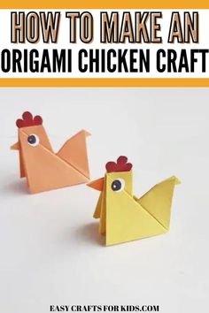 If there is one thing I'm totally obsessed over when it comes to easy crafts for kids is how easy and enjoyable they are. This easy and simple diy origami chicken is one of the most loved easy crafts kids enjoy to recreate. My kids are always happy to recreate animal crafts and this origami chicken has been their favorite. Easter Origami For Kids, Origami Chicken Easy, Origami Farm Animals, Easter Origami Easy, Simple Origami Animals, Diy Chicken Crafts, Chicken Diy Crafts, Chicken Games For Kids, Bird Crafts For Kids Easy