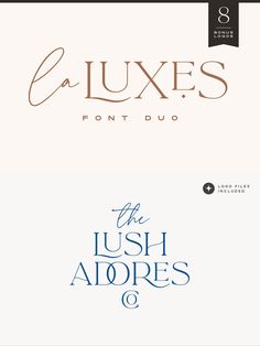 the logo for four different types of font and typefaces, including one that is blue