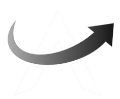 an arrow pointing to the right with two black arrows in front of it on a white background