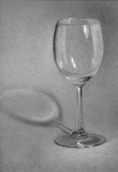 a drawing of a wine glass on a table