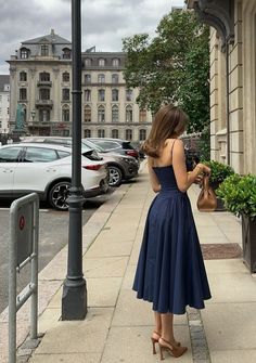 Midi Dress A Line, Dresses Navy Blue, Grey Floral Dress, Cute Prom Dresses, Professional Dresses, Holiday Dress, Wedding Dress Long Sleeve, Navy Blue Dresses, Casual Summer Outfits