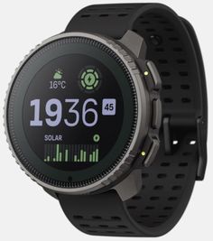 the garmin sport watch is shown in black