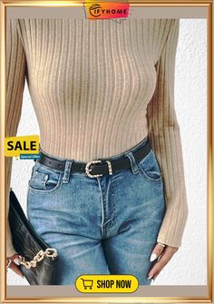 Half Turtleneck Casual Plain Regular Fit T-shirt Trendy Gold Tops For Fall, Gold Crew Neck T-shirt For Fall, Trendy Gold Crew Neck T-shirt, Trendy Gold Stretch Tops, Trendy Solid Color Winter T-shirt, Casual Fitted Gold T-shirt, Casual Gold Tops For Fall, Casual Gold Top For Fall, Gold Stretch Casual Tops