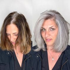 ᒍᗩᑕK ᗰᗩᖇTIᑎ (@jackmartincolorist) • Instagram photos and videos Κούρεμα Bob, Grey Hair Transformation, Gorgeous Gray Hair, Grey Hair Inspiration, Beautiful Gray Hair, Gray Hair Growing Out, Silver Hair Color, Silver Grey Hair, Natural Gray Hair