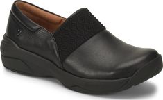 It's slip resistant, breathable with a moisture wicking lining and fluid resistant to keep your feet dry. Fade-resistant Leather Slip-on Walking Shoes, Black Closed Toe Slip-ons With Arch Support, Black Slip-resistant Synthetic Slip-ons, Slip-resistant Synthetic Slip-ons For Walking, Slip-resistant Synthetic Slip-on Walking Shoes, Slip-on Synthetic Walking Shoes With Slip-resistant Soles, Leather Slip-on Walking Shoes With Fade Resistance, Leather Slip-on Walking Shoes Fade-resistant, Black Slip-resistant Walking Shoes