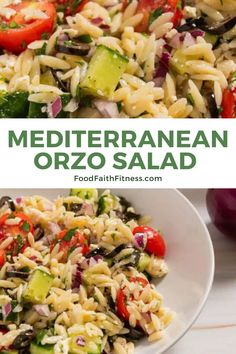 Wholesome ingredients and bold flavors! This salad is a Mediterranean delight. #VegetarianRecipe #EasyMeals Orzo With Feta, Orzo Pasta Salad Recipe, Mediterranean Pasta Salads, Feta Cheese Recipes, Orzo Salad Recipes, Feta Cheese Salad, Mediterranean Pasta