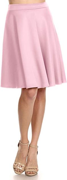 Women's Midi Skater Skirt Flared Stretch Skirt for Women Reg & Plus Size.Casual A line, Basic Everyday Wear, Formal Office  pink pleated skirts, pink pleated skirt outfit, pink pleated skirt mini, pink pleated skirt outfit casual, pink pleated skirt street style, pink pleated skirt maxi, Pink Pleated skirts for every spring, fall, summer, winter season. I get commissions for purchases made through links in this post. #ad Midi Skater Skirt, Formal Office, Skirt For Women