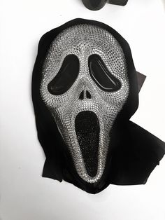 ♡ Handmade custom Bling Scream (Ghost Face) Mask! Available in an assortment of colors and designs!   ♡ If you have any design requests, please feel free to message me! Some ideas for customization: single-color, multi-color, bloody, neon, etc. ♡ Made with high-quality glass crystals (Swarovski Crystals are also available upon request)  Please note that prices and delivery time may vary depending on colors, additional designs, etc.  ♡ ♡ ♡ This is a handmade item. All items are unique and will vary in some form slightly. This purchase is final sale and non-fundable. ♡ ♡ ♡ Ghost Face Mask, Scream Mask, Crystals Swarovski, Custom Bling, Costume Masks, Ghost Face, Costume Mask, Ghost Faces, Scream