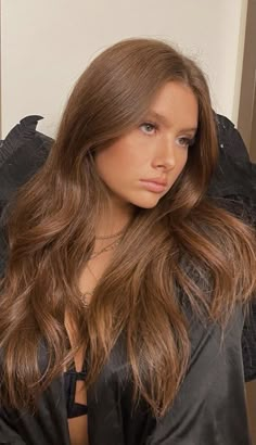 Brown Hair Inspo Color For Pale Skin, Warm Toned Light Brown Hair, Golden Apricot Hair Color, Brown Curtain Bangs, Amber Brown Hair, Ombre Ash Brown, Warm Light Brown Hair, Nothing More To Tell, Cinnamon Brown Hair