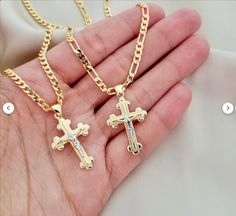 18k Gold Cross Necklace, Gold Cross Necklace, Men Waterproof Necklace, Gold Cross Pendant Christian Jewelry, Gift For Him Gift For Boyfriend ---------------------------------------------------------------------------------------- ♥ DETAILS - Material: 18k Gold Filled  - Dainty Chain: 18k Gold Filled - Nickel free hypoallergenic for sensitive skin - Lightweight, perfect for everyday wear ♥ SHIPPING  All orders will be shipped out within 1 business days after the order has been received. Orders shipped to the US take 2-4 business days to arrive. Canadian orders take about 7-14 business days to arrive. All other international orders take 7-21 business days to arrive.  ♥ GIFTS If you would like us to send the jewelry directly to the recipient, all you need to do is to put down the recipient ad Luxury Gold Cross Necklace Gift, Luxury Crucifix Necklaces For Gift, Yellow Gold Crucifix Cross Necklace, Gold-plated Yellow Gold Crucifix Necklace, Yellow Gold Crucifix Cross Necklace, Gold Plated, Gold Cross Necklace, Gold Cross Pendant, Christian Jewelry, Gold Cross