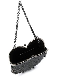 Saint Laurent Heart Mesh Mini Bag - Farfetch Heart Shaped Frame, Romantic Mood, Bag Silver, Frame Bag, Metal Mesh, Clutch Handbag, Chain Link, Mini Bag, Heart Shapes