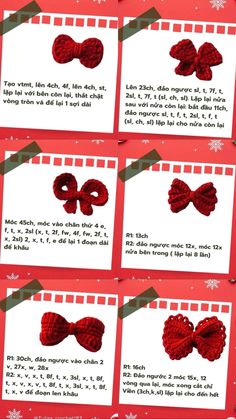 instructions to make knitted bow ties for christmas