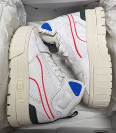 Puma X Puma Mayze Mid Women’s Sneaker FLASH SALE - LIMITED TIME ONLY - GREAT FIND BRAND NEW IN BOX WOMEN'S SIZE US 6 / UK 3.5 / EUR 36 AUTHENTIC PUMA MERCHANDISE (WE ONLY SELL 100% GENUINE PRODUCTS. NO KNOCKOFFS, FAKES, OR REPLICAS. GUARANTEED!) Ships from a clean, smoke-free, and pet-free environment. (shipment packaging may be reused large padded envelope packaging to help recycle and minimize plastic usage) Shoes will go through a thorough multi-point inspection process prior to shipping. General disclaimer for all our shoes that we sell: Shoe box may or may not show signs of wear due to warehousing/shipping (e.g. dents, rips, tears, holes, stains, tape, etc.). If this is the case, it will have no effect on the shoes as every item is carefully inspected before shipping. Trusted Top Sell Puma Basketball Shoes With Round Toe, Functional Puma Sneakers, Functional Puma Sneakers With Logo, Low-top Synthetic Puma Basketball Shoes, White Sole Lace-up Puma Sneakers, Puma Logo High-top Leather Sneakers, High-top Leather Puma Sneakers, Leather High-top Puma Sneakers, Puma Lace-up Basketball Shoes In Synthetic