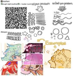 several different images of some type of art and crafting material, including qr code