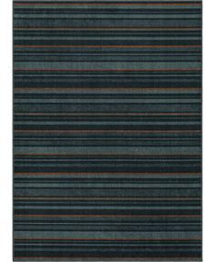 an area rug with stripes in blue, brown and grey colors on the floor or wall