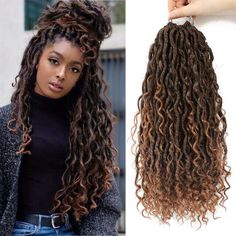 14" Crochet Braids River Goddess Braiding Hair Extensions Faux Locs Curly Hair | eBay Curly Faux Locs Crochet, River Goddess, Curly Faux Locs, Faux Dreads, Meagan Good, Havana Twist, Ombre Hair Extensions, Crochet Braids Hairstyles, Braid In Hair Extensions