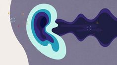 an illustration of a pair of ear plugs connected to each other with water running through them