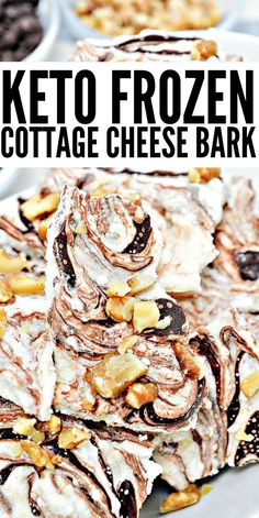 keto frozen cottage cheese bark on a plate