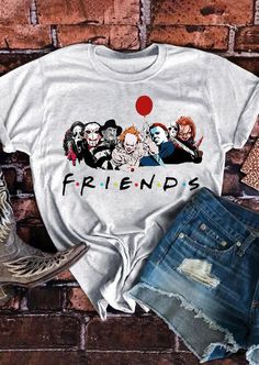 Horror Friends, Halloween Horror Movies, Anime Tshirt, Gothic Clothes, Friends Tshirt, Theme Halloween, Horror Characters, 90s Anime, Friends Tv Show