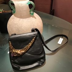 Customer Jewelry Handbag Gold Goth, Black Handbag, Black Cross, Cross Bag, Black Handbags, Purple Gold, Crossbody Bags, Bag Lady, Handbags