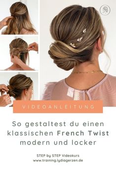 Der French Twist ist uns allen seit vielen vielen Jahren bekannt und ist im Parisian Chic Stil auch aktuell eine Trendfrisur. Wenn du Angst hast, dass dein French Twist zu sehr nach 80er-Jahre-Geschäftsfrau-Banane aussieht, ist dieses Video genau richtig für dich.Außerdem bringst du mit dieser etwas anderen Hochstecktechnik etwas Abwechslung in dein Portfolio 😉Diese Frisur eignet sich perfekt für gradlinige und klassische Brautlooks, ist aber auch s Parisian Chic, Portfolio, Chignons