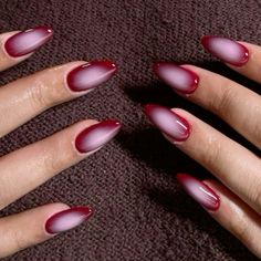 Modern Minimalist Nails, Plum Nails French Tip, Creative Pink Nails, Edgy Red Nails, September Nail Ideas, Vampy Nails, Trendy Manicure, Dark Skin Models, Nail Aesthetic