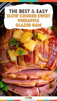 the best and easy slow cooker sweet pineapple glazed ham