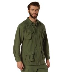 PRICES MAY VARY. 100% Cotton Imported Button closure Machine Wash JUNGLE FATIGUES: Our Vintage Vietnam Fatigue Rip-Stop Shirts are inspired by a reliable classic that has proven itself on the field. These long-sleeve fatigue shirts perform well in warm weather, and are great for when you’re working outside, playing a few rounds out in the field, or casually strolling through the day. LIGHTWEIGHT AND COMFORTABLE: These breathable fatigues are made of durable, 100% cotton rip-stop material that’ll Spring Long Sleeve Camp Shirt With Pockets, Cotton Camp Shirt With Pockets And Long Sleeves, Military Style Long Sleeve Tops With Patch Pockets, Long Sleeve Cotton Camp Shirt With Pockets, Cotton Long Sleeve Camp Shirt With Pockets, Vintage Camp Shirt With Pockets And Relaxed Fit, Military Style Tops With Pockets For Spring, Vintage Relaxed Fit Shirt With Pockets, Retro Long Sleeve Top With Pockets