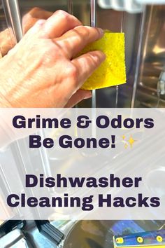 Cleaning dishwasher with yellow sponge Dishwasher Smell, Cleaning Your Dishwasher, Dirty Dishes, Shed Design, Odor Remover, Leftovers Recipes, Clean Dishwasher, Garden Art Crafts, Craft Tutorial