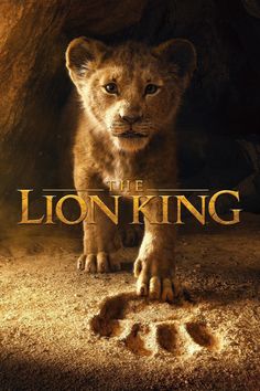 the lion king movie poster with an image of a young simp standing in front of a