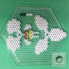 a plastic tray with some beads on it