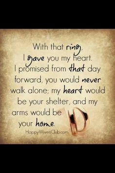 an old photo with the words i have you my heart, and two wedding rings