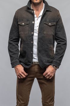 Chase II Jean Jacket In Desert - AXEL'S Rugged Long Sleeve Sport Coat For Outdoor, Urban Washed Outerwear For Fall, Urban Style Washed Outerwear For Fall, Winter Long Sleeve Utility Jacket For Urban Adventures, Rugged Long Sleeve Sport Coat With Pockets, Rugged Outerwear With Patch Pockets For Fall, Rugged Fall Outerwear With Patch Pockets, Washed Long Sleeve Outerwear For Outdoor, Outdoor Long-sleeve Washed Outerwear