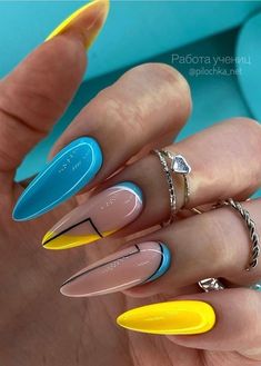 Unghie Sfumate, Easy Nails, Classy Acrylic Nails, Blue Nail, Nail Swag, Nailed It, Pretty Acrylic Nails, Fancy Nails