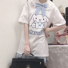 Material: Cotton polyesterColor: White, Blue, BlackT-shirt only, not including the bow. Unit: CM Shoulder Bust Length Sleeve S 40 98 66 19 M 45 104 69 20 L 47 110 74 22 XL 50 116 80 24 XXL 53 118 82 26 * 1cm ≈ 0.3937 inchNote: There may be 2-3cm error due to manual measurement. If you need size help, please drop us a message, we'd love to help. Sage Clothes, Sanrio Clothes, Sanrio Fashion, All Things Cute, Dark Fashion, Short Sleeves Tops, Length Sleeve, Hello Kitty, Cute Outfits