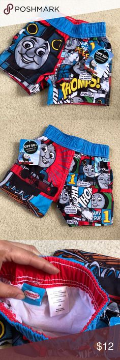 NWT Baby Boys Thomas the Train Swim Trunks Shorts Brand new with tags! Size 12M. Adorable and lined! Thomas & Friends Swim Swim Trunks Blue Cartoon Print Swimwear For Play, Blue Cartoon Print Swimwear For Summer, Cute Blue Shorts For Playwear, Fun Blue Playwear Shorts, Blue Cartoon Print Bottoms For Summer, Cute Blue Shorts For Playtime, Playful Cartoon Print Shorts For Playwear, Fun Blue Bottoms For Playwear, Summer Bottoms With Cartoon Print For Playtime