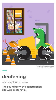 an image of a cartoon character driving a construction vehicle with the caption deadening