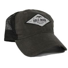 The Half-Moon Outfitters Diamond Bird Waxed Cotton Hat is perfect for those soggy autumn mornings or early spring hikes, but still has the classic Legacy fit you know and love. Infused with a light wax to hold off the elements, this cap is sure to be a necessity on your next outdoor adventure. Genuine 100% waxed cotton Unstructured low profile fit Supersoft™ mesh on trucker versions Adjustable fabric strap with antique brass slide buckle Adjustable Charcoal Hat For Outdoor, Outdoor Hats With Waxed Finish And Short Brim, Rugged Outdoor Hats With Waxed Finish, Rugged Adjustable Hat For Outdoor Activities, Adjustable Waxed Finish Hats For Outdoor, Outdoor Adjustable Waxed Finish Hat, Casual Hats With Waxed Finish And Short Brim, Casual Hat With Waxed Finish And Short Brim, Casual Trucker Hat With Short Brim For Outdoor Activities