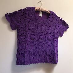 This Top Is A Deep Plum Color That Flatters Any Skin Tone. The Crochet Material Is 100% Cotton And Comes With An Attached Cami With 3.5” Wide Shoulder Straps. This Piece Easily Pairs With Jeans, Dress Pants, Or A Colorful Skirt. I Have Another In Turquoise So If You Purchase Both, I’d Give You $10 Off Each! Purple Crochet Lace Top For Spring, Casual Purple Crochet Top, Purple Crochet Tops For Spring, Spring Purple Crochet Tops, Deep Plum Color, Colorful Skirt, Colorful Skirts, Deep Plum, Plum Color