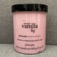 New Philosophy Sweet Vanilla Fig Salt Body Scrub In 21 Oz Sealed Container. Great Product...Philosophy Is My Favorite And All Of Their Items Are Such Great Quality!! Feel Free To Message Me With Any Questions. All Items From A Smoke Free Home. Thanks For Stopping By And Please Check Out My Other Listings! I Love To Combine Shipping On Multiple Items To Save You Money...So Fee Free To Bundle Away!!! Philosophy Body Scrub, Philosophy Aesthetic Body Wash, Philosophy Brand, Philosophy Products, Shower Products, Salt Body Scrub, Smell Goods, Bath And Body Care, Happy Skin