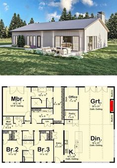 Open Concept House Plans, Single Story Homes