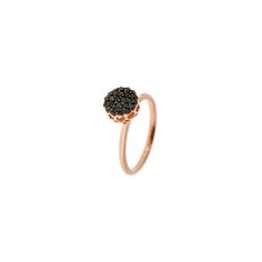 Ring in pink gold 18k set with black diamonds April Stone, Gem Diamonds, Charm Pendant Necklace, Ring Black, Black Diamonds, Fancy Color Diamonds