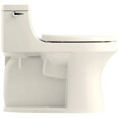 Searching for a toilet that combines modern design with practical features? The Kohler K-5172-47 one-piece elongated toilet with left-hand trip lever offers a sleek and low-profile design, perfect for enhancing any bathroom’s aesthetic. Its seamless one-piece construction ensures easy cleaning while showcasing a sophisticated almond finish that complements various styles.This toilet features a compact elongated bowl, providing extra comfort without taking up more space than a standard round-front bowl. The Comfort Height feature delivers chair-height seating, making it easier for most adults to sit down and stand up. With a 1.28 gallons per flush (gpf) rating, it offers powerful performance while conserving water, making it eligible for consumer rebates in some areas.Practicality meets inn Serene Bathroom, Elongated Toilet, Toilet Design, Chair Height, One Piece Toilets, Water Conservation, Neat And Tidy, Bathroom Toilets, Profile Design