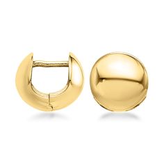 Ross-Simons - Italian 14kt Yellow Gold Bead Huggie Hoop Earrings. 3/8". Make a modern yet elegant statement with these glossy huggie hoop earrings. Expertly crafted by Italian artisans in 14kt yellow gold, the bead-shaped pair casts a bright shine with their polished finish. They'll carry you from a day at the office to a night on the town seamlessly! Hanging length is 3/8". Hinged post, 14kt yellow gold bead huggie hoop earrings. Fine Jewelry Yellow Gold Round Huggie Earrings, Everyday Round Yellow Gold Clip-on Earrings, Everyday Yellow Gold Round Clip-on Earrings, Classic Yellow Gold Hoop Clip-on Earrings, Fine Jewelry Yellow Gold Hoop Cartilage Earrings, Yellow Gold Hoop Cartilage Earrings Fine Jewelry, Single Round Yellow Gold Clip-on Earring, Classic Small Hoop Yellow Gold Cartilage Earrings, Classic Yellow Gold Small Hoop Cartilage Earrings