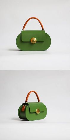 Handbag Design, Green Handbag, Over The Shoulder Bags, Brown Leather Handbags