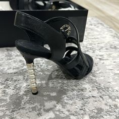 Wore It Twice. Bought From Vegas. Have The Box And Retails Was 1200$ Pearl Heels, Chanel Pearl, Shoes Chanel, Chanel Pearls, Heels Sandals, Chanel Shoes, The Box, Shoes Women Heels, Sandals Heels