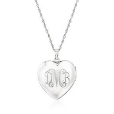 Ross-Simons - Plain - Sterling Silver Floral Heart Locket Necklace. Crafted in textured and polished sterling silver, our floral heart locket necklace makes a special signature piece for yourself or a loved one. Suspends from a Singapore chain that adjusts from choker length to 24". Lobster clasp, sterling silver heart locket necklace. Elegant Personalized Double Heart Locket Necklace, Personalized Heart Cut Elegant Locket Necklace, Sterling Silver Locket Necklace For Mother's Day Anniversary, Sterling Silver Locket Necklace For Anniversary On Mother's Day, Elegant Personalized Heart Cut Locket Necklace, Elegant Personalized Medallion Heart Necklace, Personalized Medallion Heart Necklace, Sterling Silver Double Heart Locket For Mother's Day, Personalized Sterling Silver Locket Necklace With Heart Charm