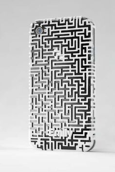 an iphone case that has been made to look like a maze pattern on the back