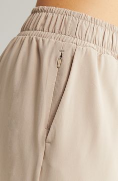 A superwide, flowy silhouette defines these cropped woven  pants that look and feel too good to sit still in. 26" inseam; 32" leg opening; 14 1/2" front rise; 15 1/2" back rise (size Medium) Elastic waist Front slant and zip pockets 89% polyester, 11% spandex Machine wash, tumble dry Imported Plazo Pants, Crop Wide Leg Pants, Coord Sets, Sports Wear Women, Elegant Jacket, Indo Western Dress, Coord Set, Diy Fashion Hacks, Cropped Wide Leg Pants